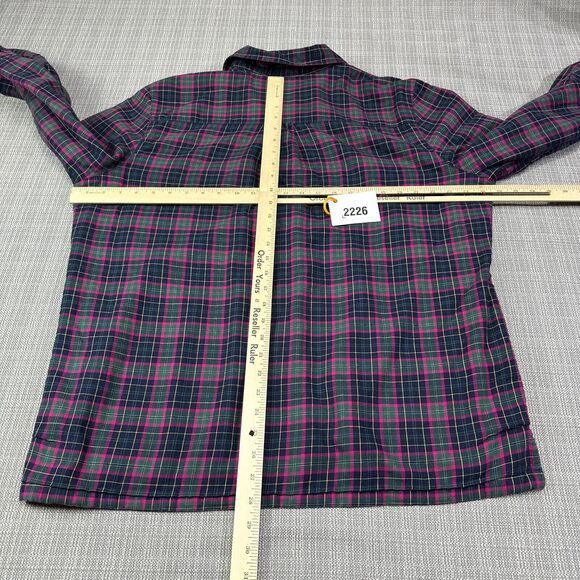 LL Bean Shacket Women XL Flannel Plaid Shirt Lined Fleece Jacket Utility Outdoor - Picture 6 of 9